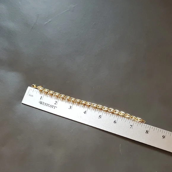 Vintage MONET signed Caged Bead Gold Tone Chain Bracelet - Picture 6 of 7